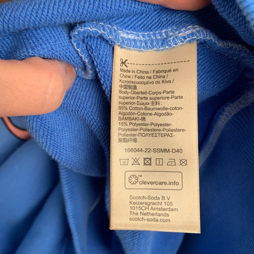 Men's Scotch & Soda Aloha O'Clock Crew Neck Sweatshirt Gradient Blue Size M - Picture 8 of 14